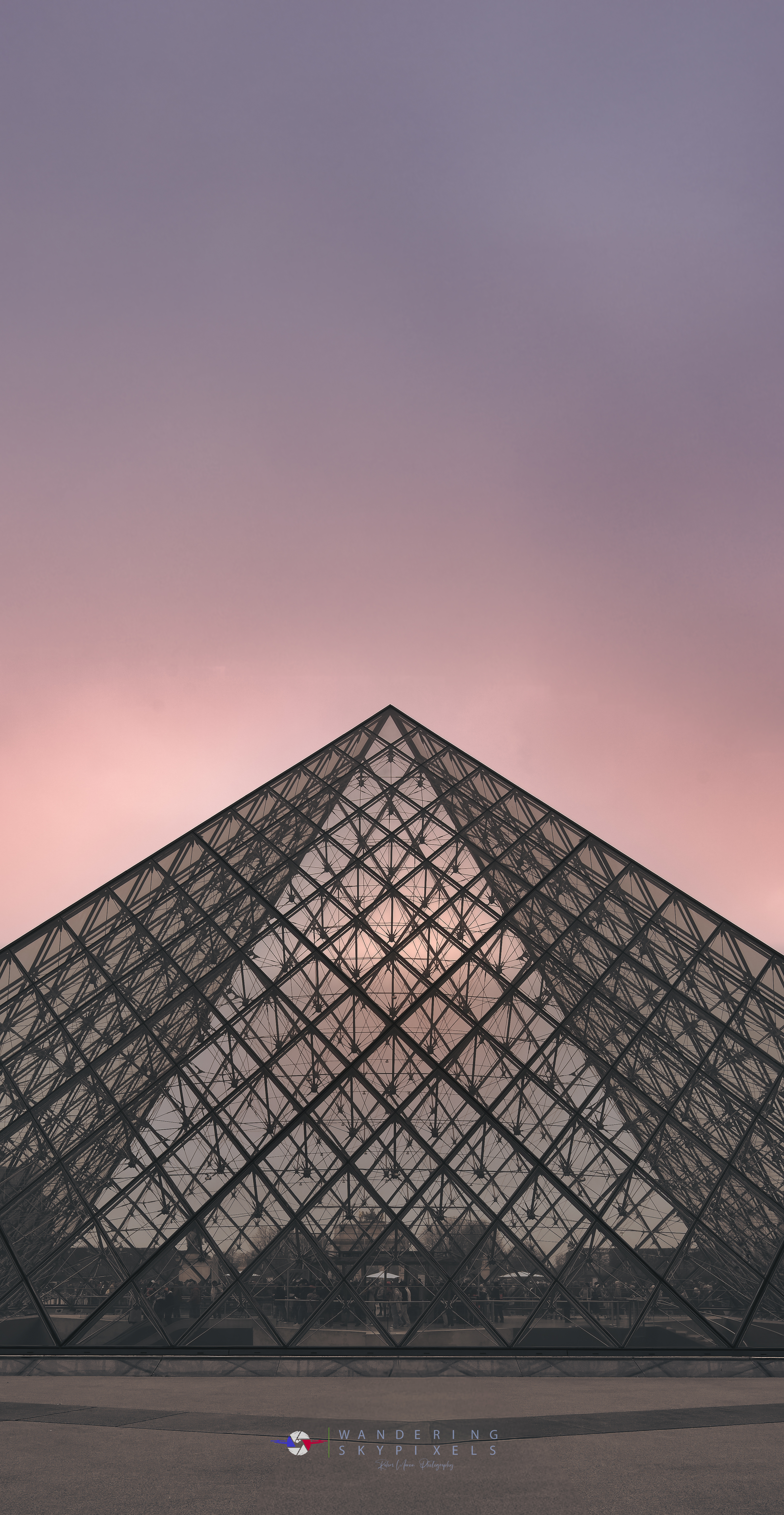 Louvre Pyramid - Pink Dusk