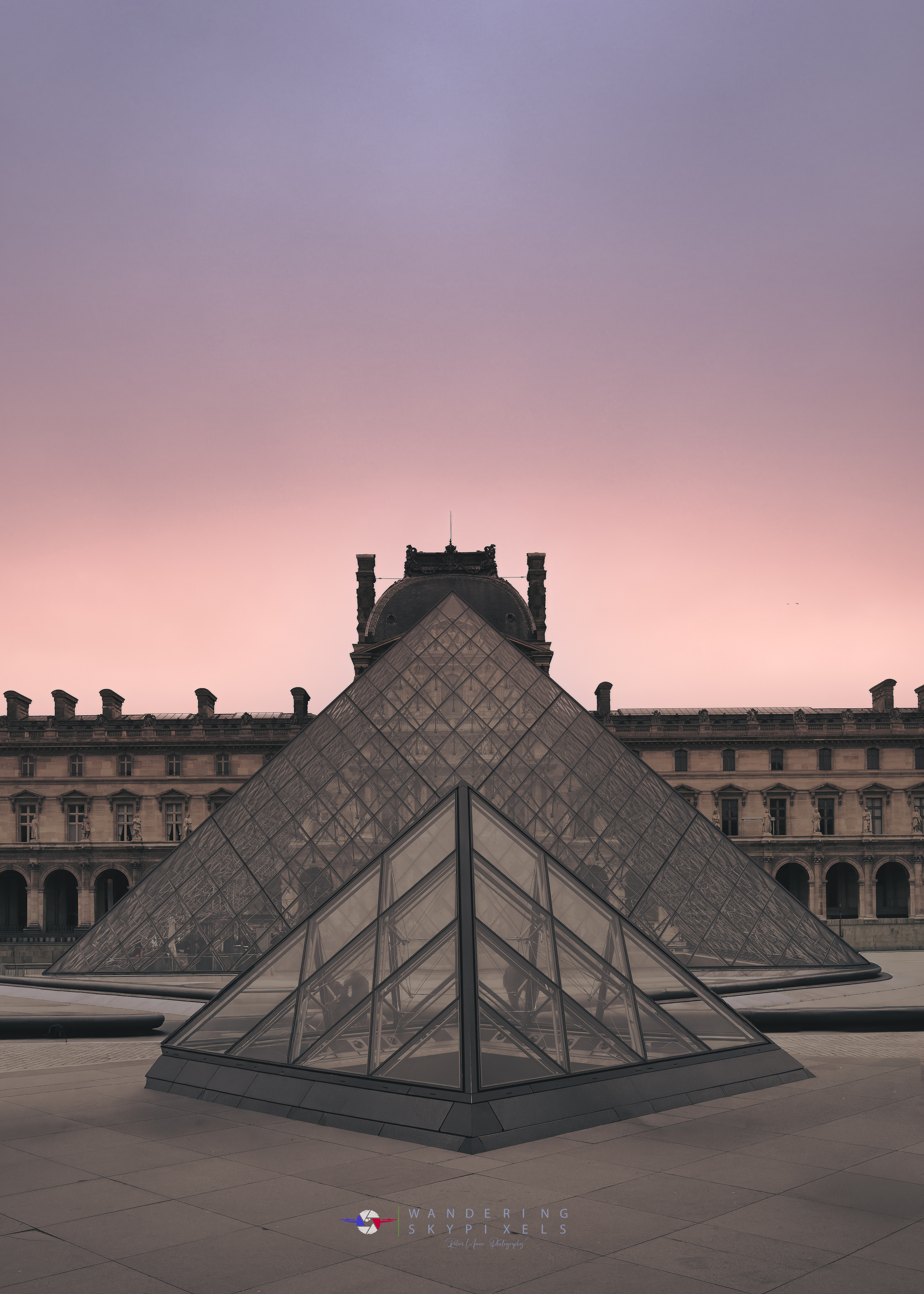 Louvre Pyramid - Palace at Dusk
